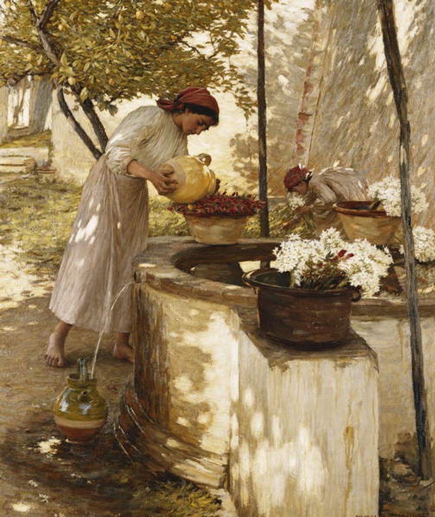 Detail of Winter in Liguria, 1906 by Henry Herbert La Thangue