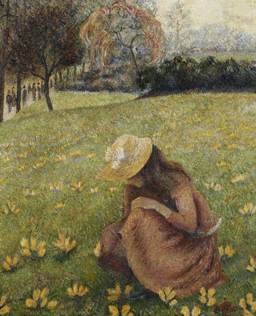 Detail of Crocuses by Lucien Pissarro