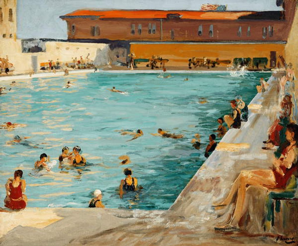 Detail of The Peoples' Pool, Palm Beach, 1927 by John Lavery