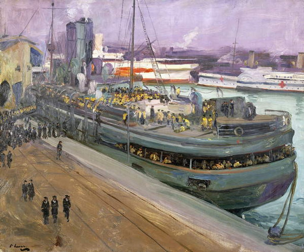 Detail of Naval Ratings Embarking, Southampton by John Lavery