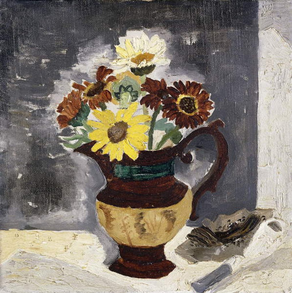 Detail of Daisies in a Lustre Jug, St. Ives, 1928 by Christopher Wood
