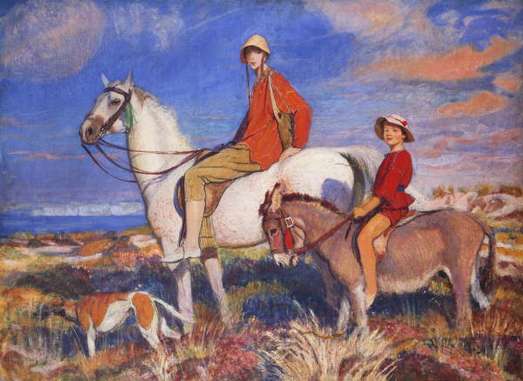 Detail of Hilda and Mary at Studland Bay, Dorset, c.1930 by George Spencer Watson