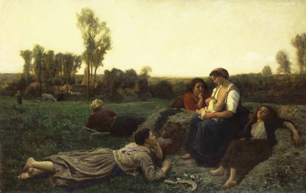 Detail of The Haymakers at Rest by Jules Breton