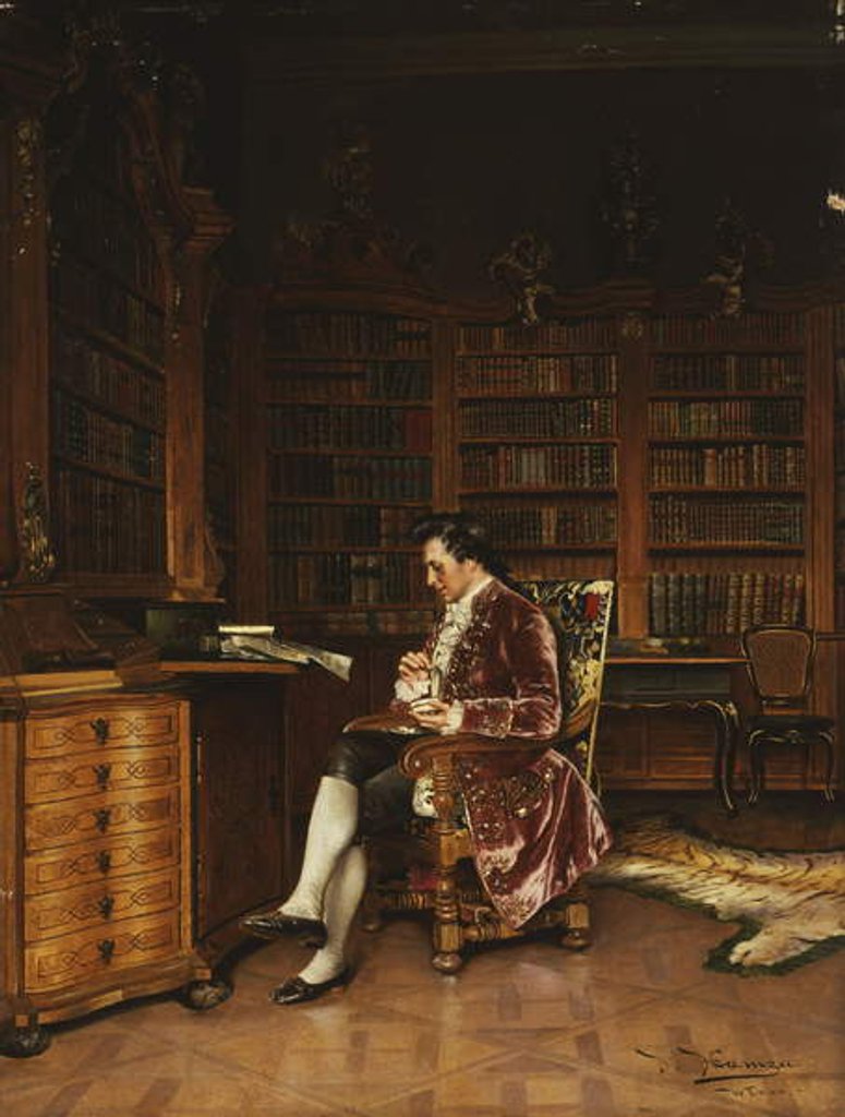 Detail of In the Library by Johann Hamza