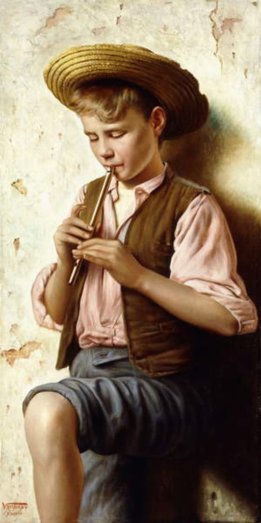 Detail of A Young Boy with a Flute by Vittorio Rignano