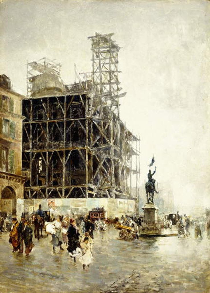 Detail of Place de Pyramides by Giuseppe or Joseph de Nittis