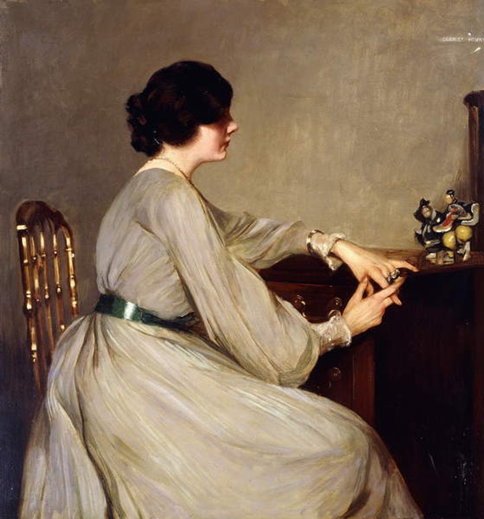 Detail of Lady in Grey by George F. Henry