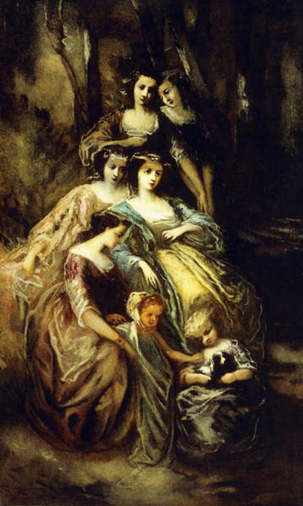 Detail of Empress Eugenie and Her Attendants, by Adolphe Joseph Thomas Monticelli