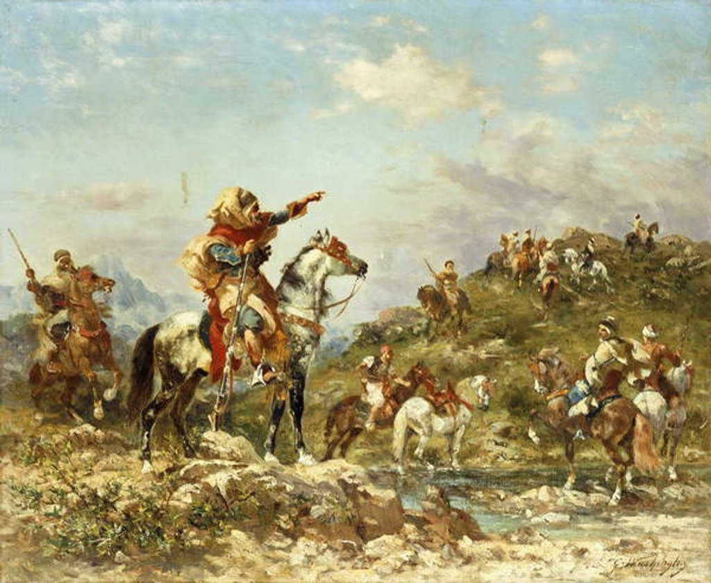 Detail of Arab Warriors on Horseback, by Georges Washington