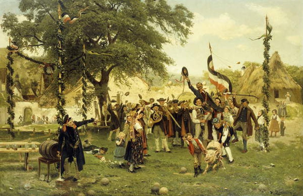 Detail of The Bowling Champion, 1882 by Wilhelm Zimmer