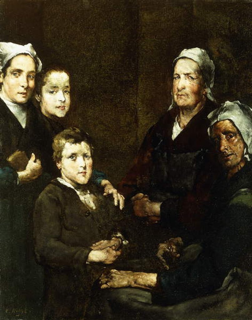 Detail of The Breton Family; La Famille Bretonne by Auguste Theodule Ribot