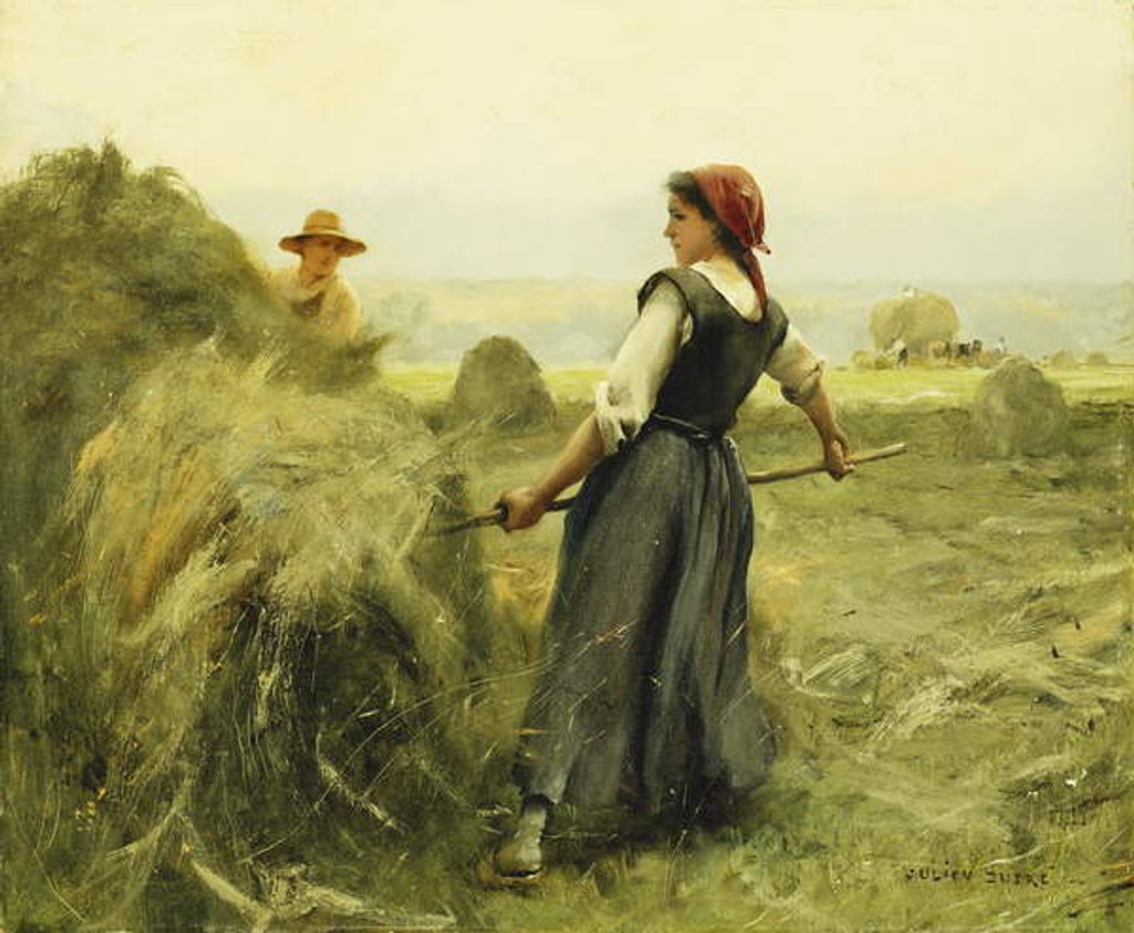 Detail of Haymaking by Julien Dupre