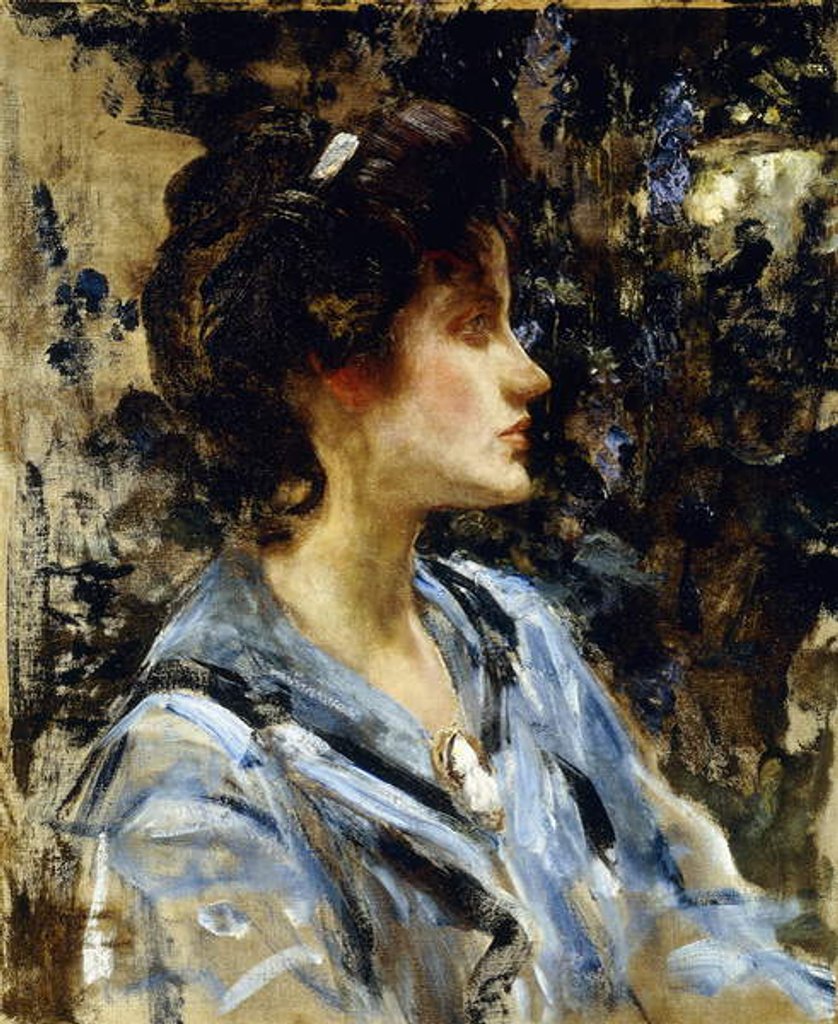 Detail of Young Woman in Blue - Miss H. Strom by James Jebusa Shannon