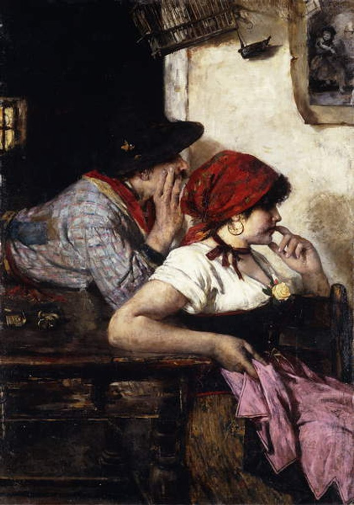 Detail of The Gypsy Couple, 1887 by Alfred Roll