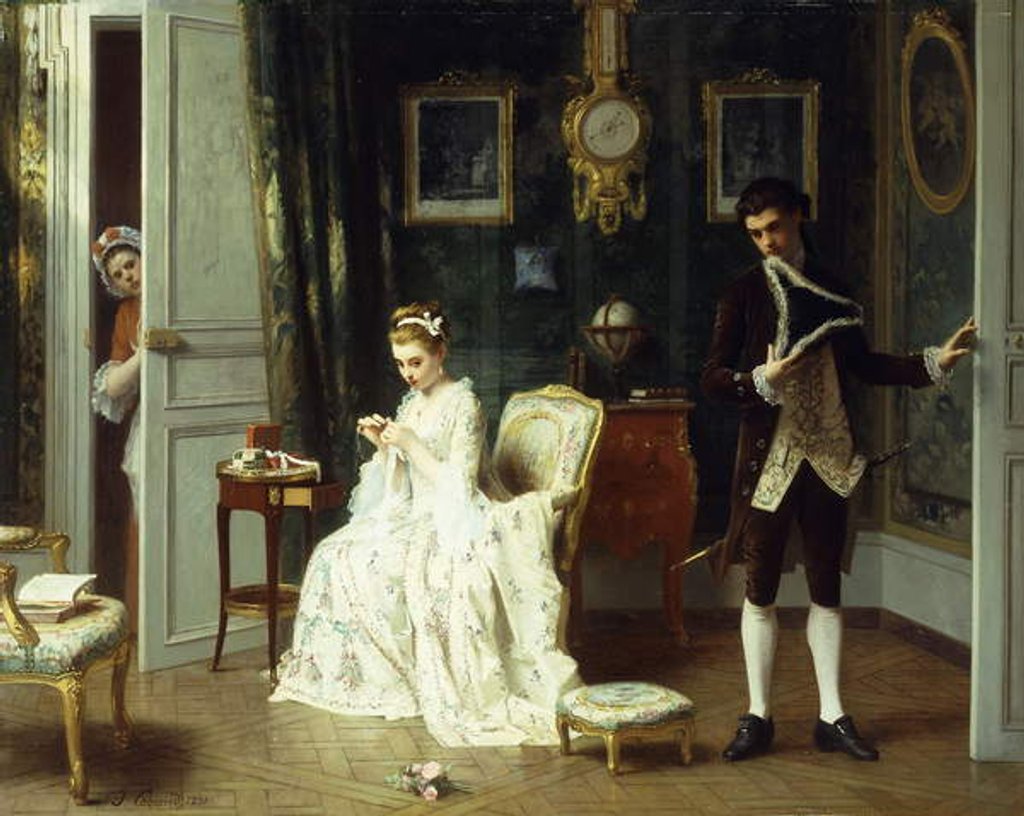 Detail of The Visitor, 1881 by Joseph Caraud
