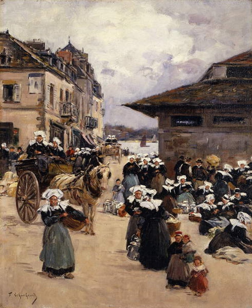Detail of Corner Market in Concarneau; Coin de Marches a Concarneau by Fernand Legout-Gerard