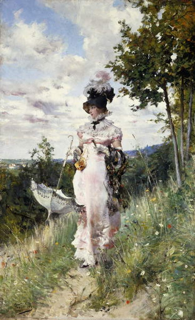 Detail of The Summer Stroll, 1873 by Giovanni Boldini