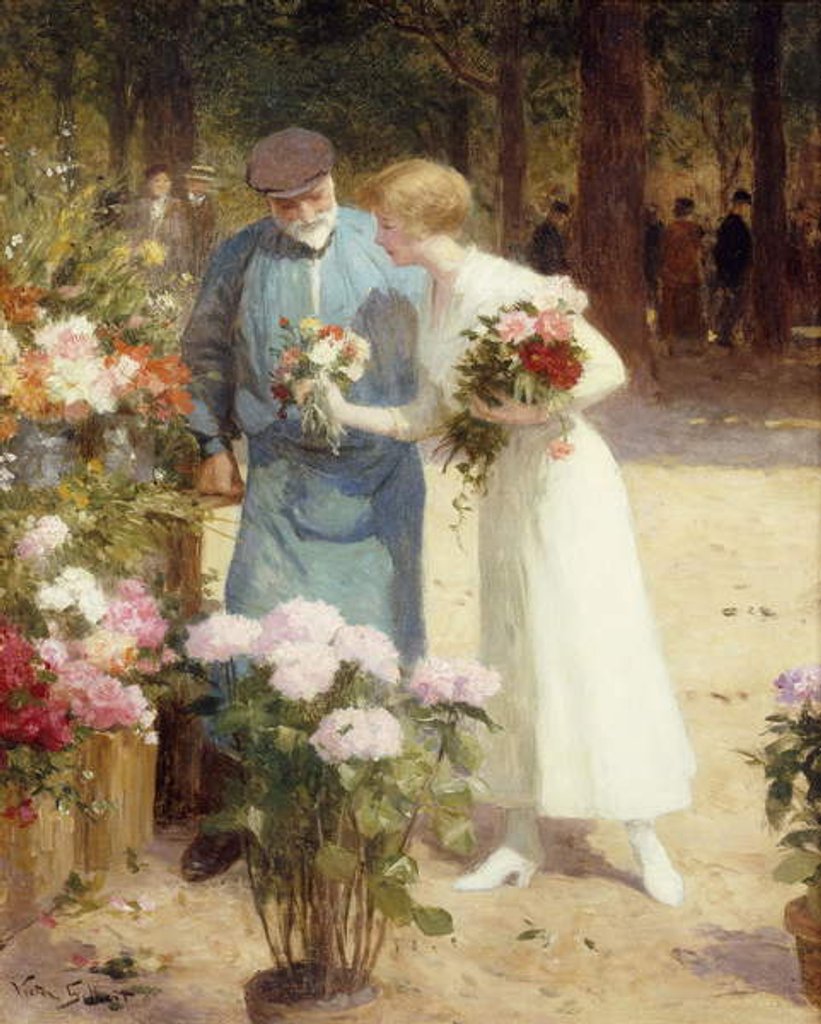Detail of A Flower Market by Victor Gabriel Gilbert