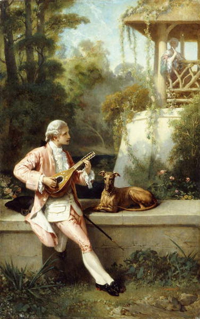 Detail of The Courtship, by Felix Henri Giacomotti