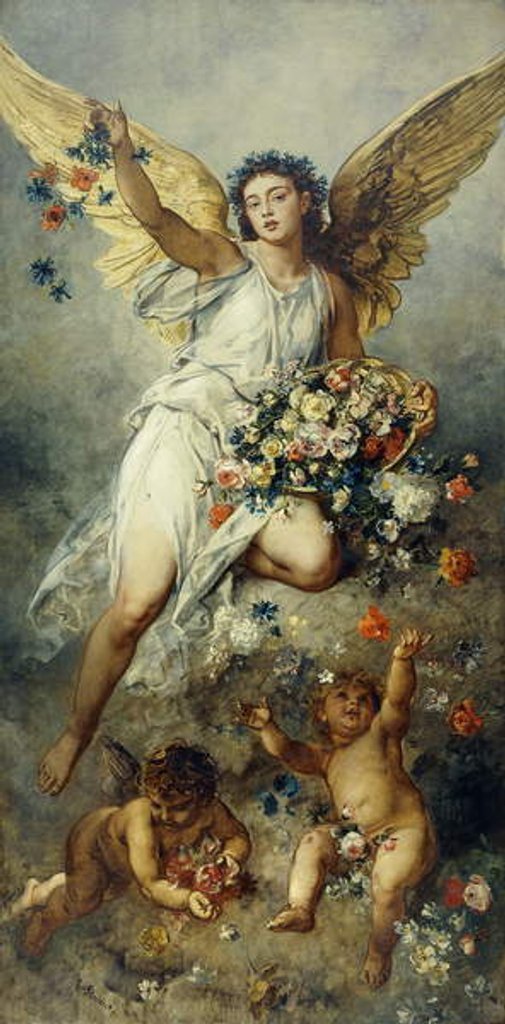 Detail of Flora with Putti-Peace by Ludwig Knaus