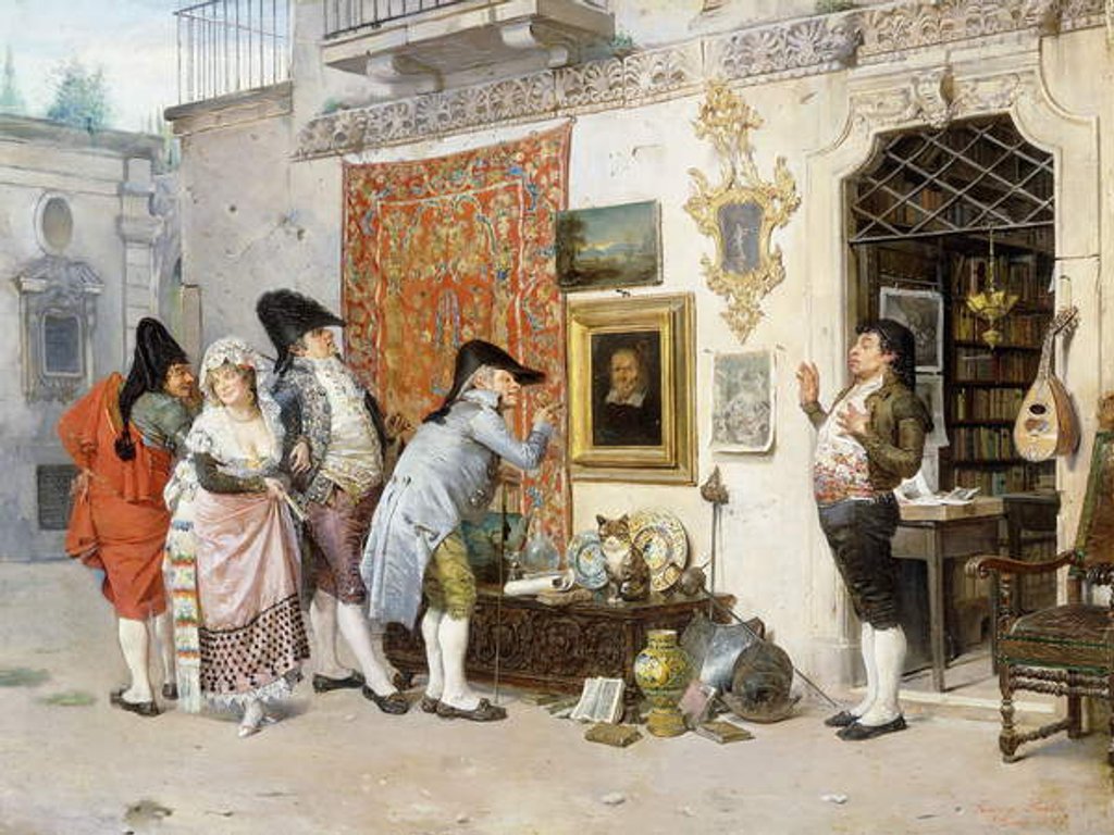 Detail of The Antiquarian; El Anticuario, 1872 by Francisco Peralta del Campo