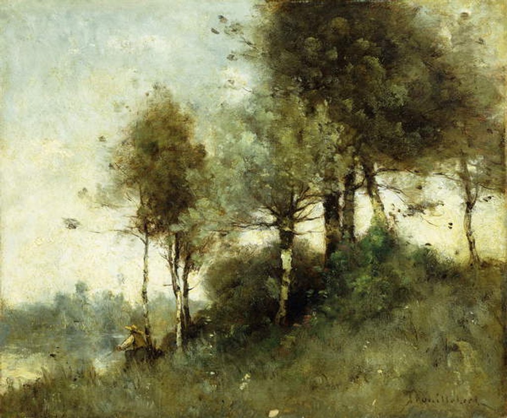 Detail of The Fisherman; La Pecheur by Paul Desire Trouillebert