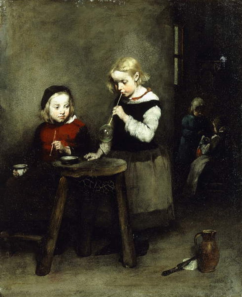 Detail of Blowing Bubbles by Auguste Theodule Ribot