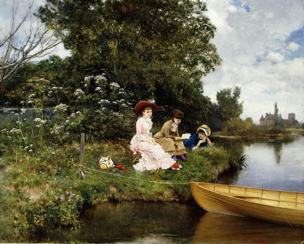 Detail of Summer Reverie, 1878 by Lucius Rossi