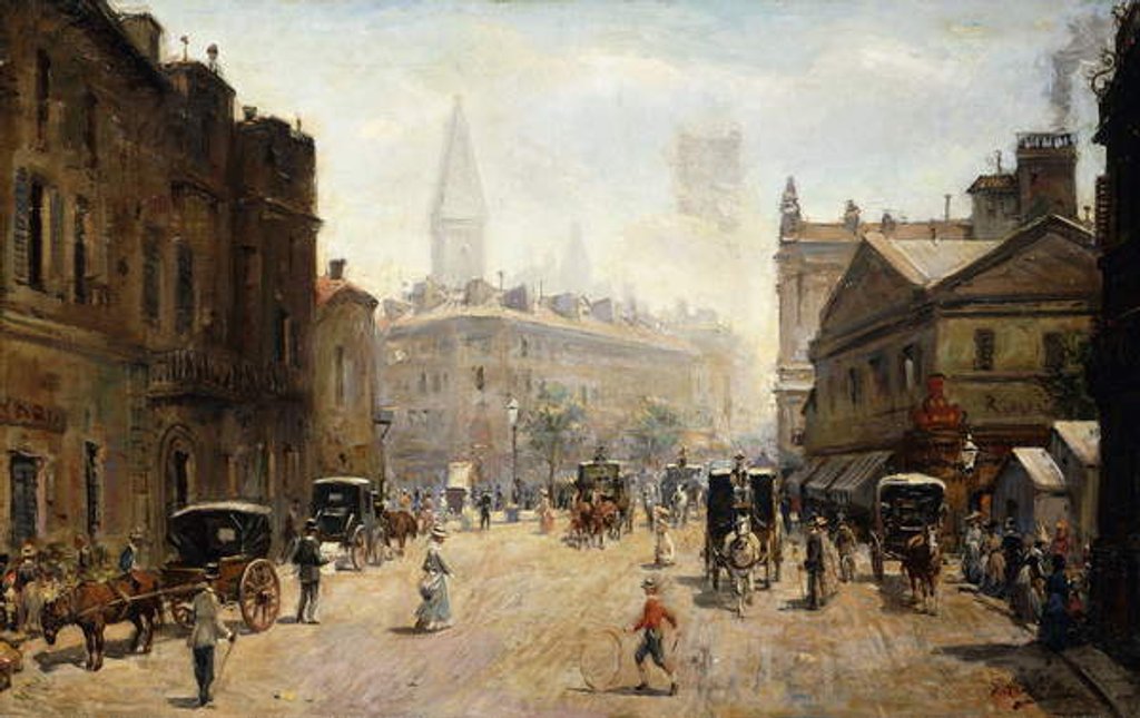 Detail of A Bustling Street Scene by G. A. Dufaug