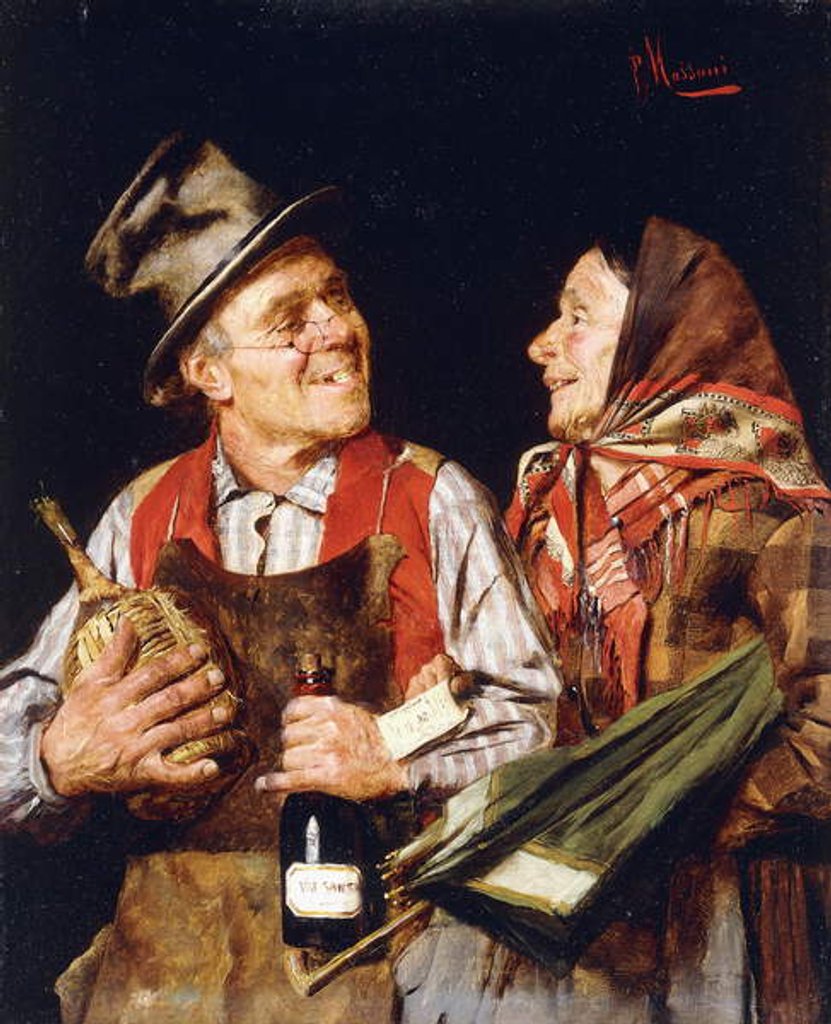 Detail of The Wine Merchant by Pompeo Massani