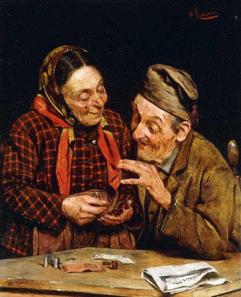 Detail of The Money Counter by Pompeo Massani