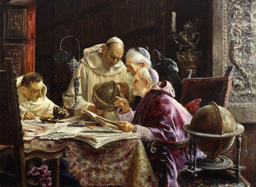 Detail of The Geographers, 1902 by Jose Gallegos Arnosa