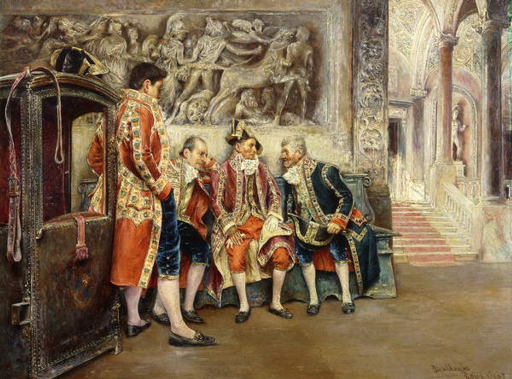 Detail of Waiting for his Eminence, 1902 by Jose Gallegos Arnosa