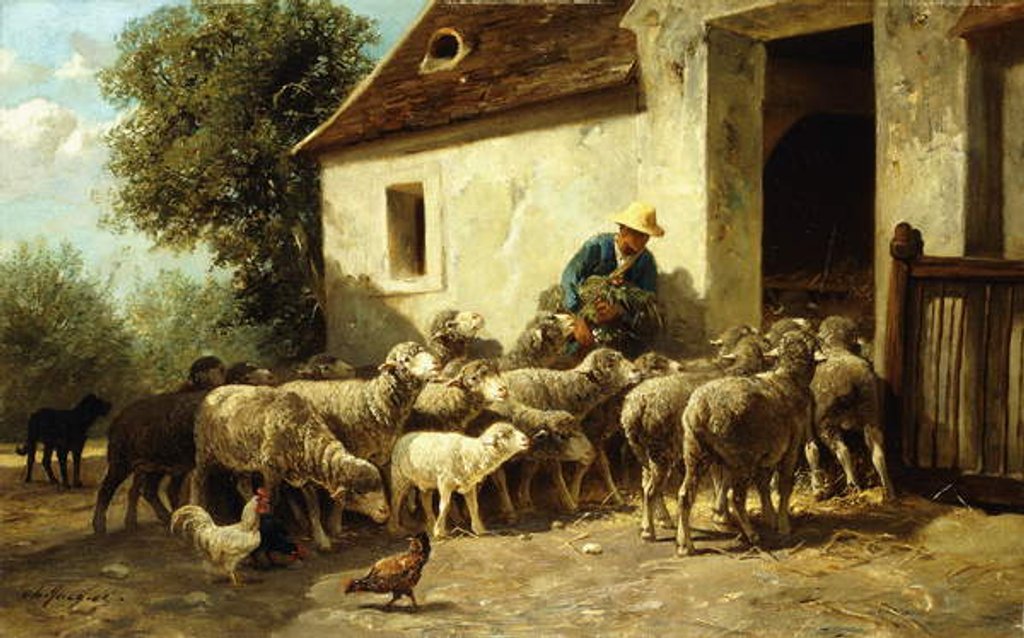 Detail of Returning Home by Charles Emile Jacque