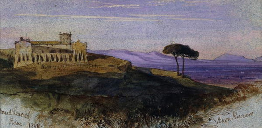 Detail of A View in the Roman Campagna, 1844 by Edward Lear