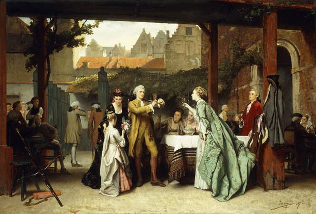 Detail of Toasting the Winner, 1870 by Auguste Serrure