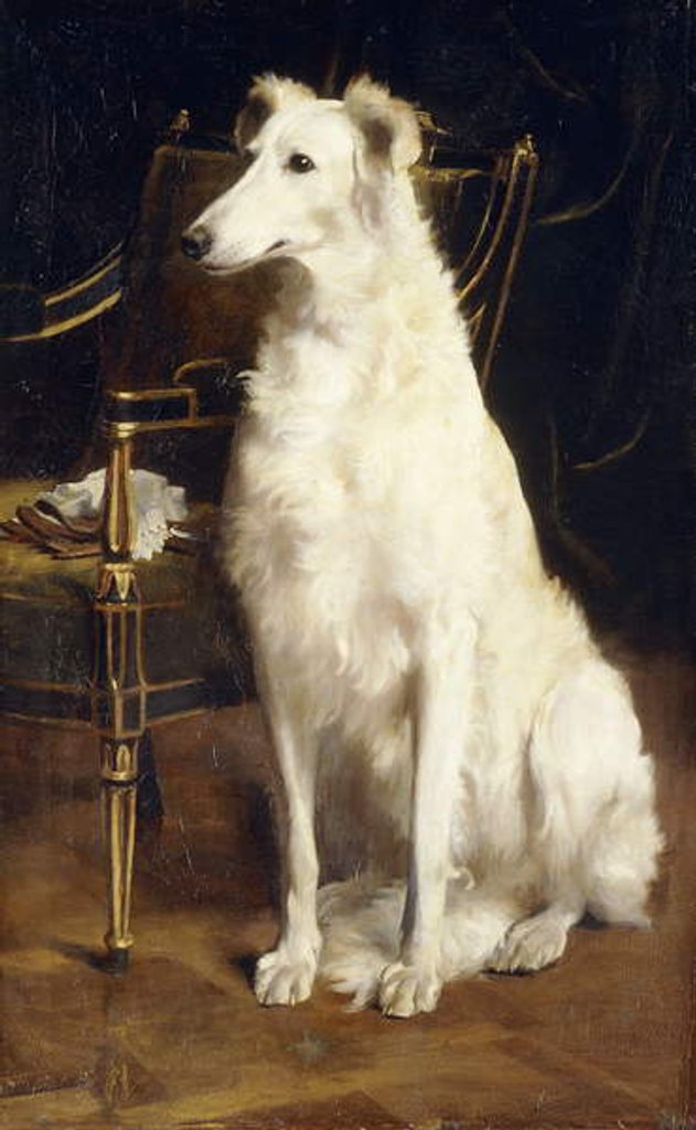 Detail of A Borzoi by a Chair by St. George Hare