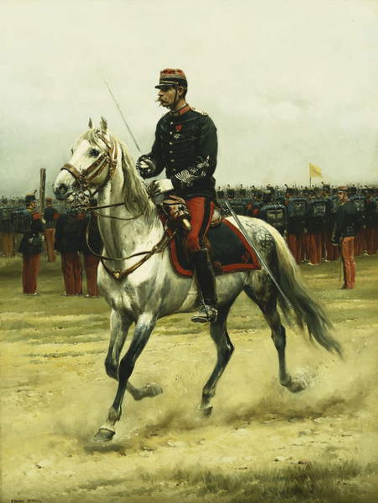 Detail of A Cavalry Officer Passing Troops, 1885 by Jean-Baptiste Edouard Detaille
