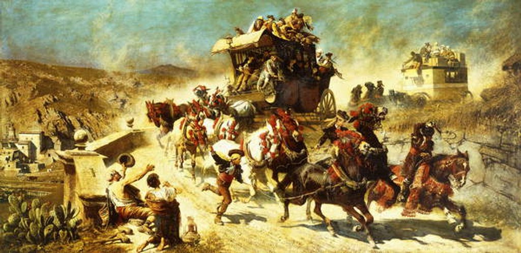 Detail of The Spanish Mail Coach in Toledo by Alexander von Wagner