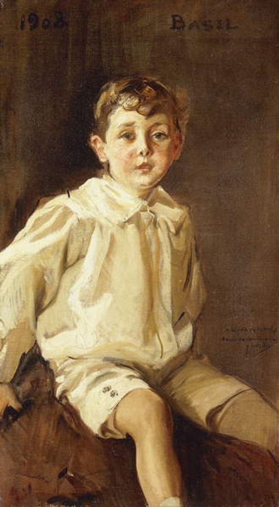 Detail of A Portrait of Basil Mundy, 1908 by Joaquin Sorolla y Bastida