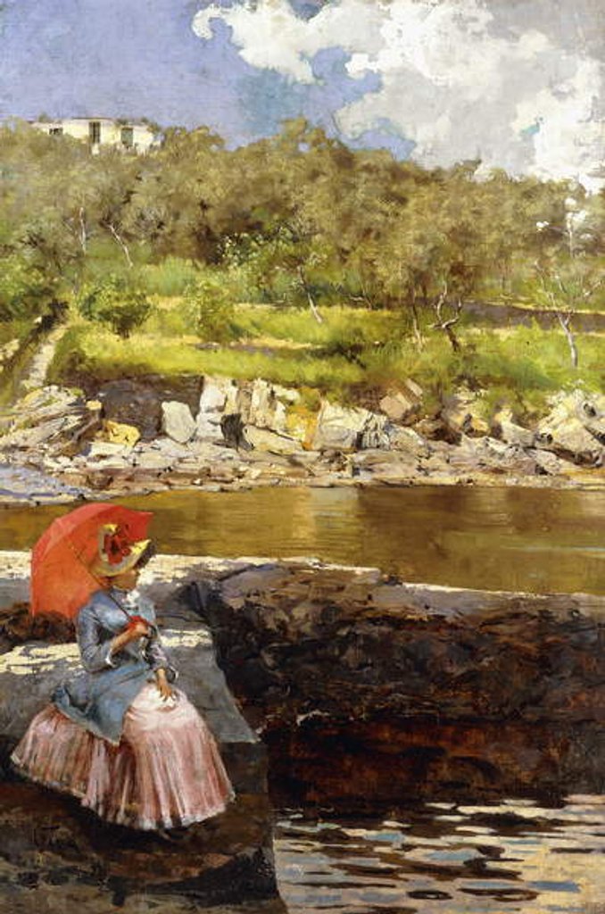Detail of The Red Parasol by Isidoro Farina