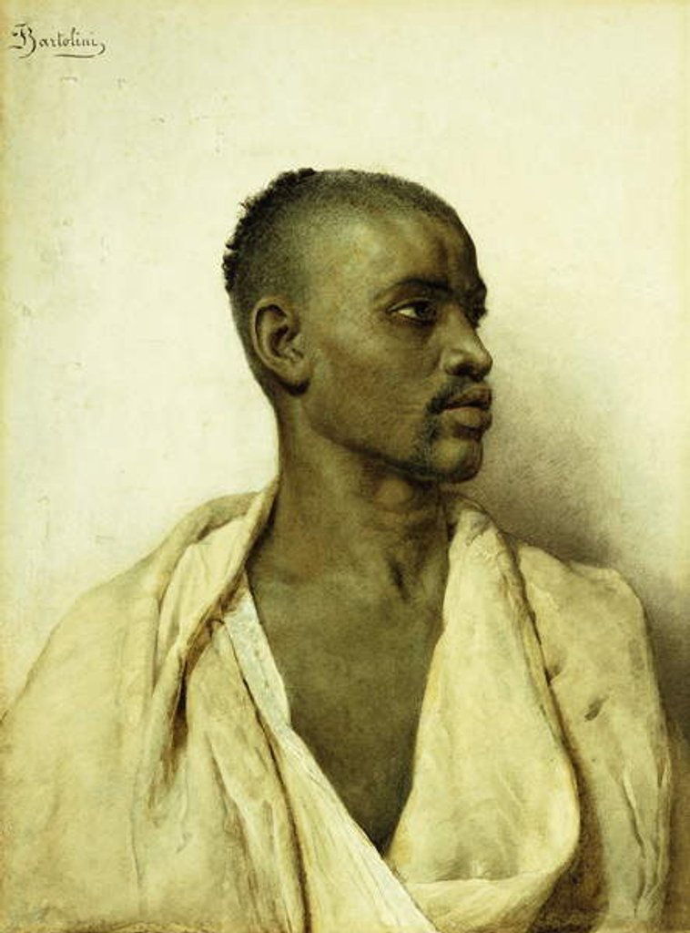 Detail of Portrait of an Arab Man, by Filipo or Frederico Bartolini
