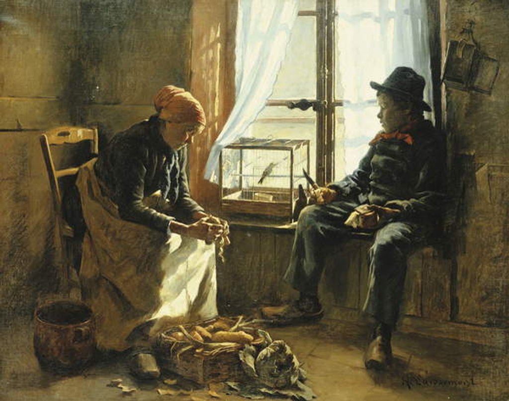 Detail of Winter Sun by Henri-Adolphe Laissement