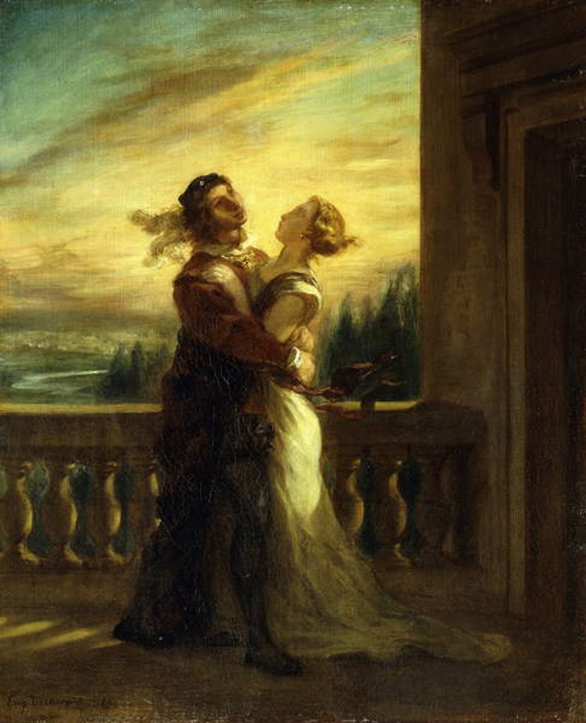Detail of The Farewell of Romeo and Juliet; Les Adieux de Romeo et Juliette, 1845 by Ferdinand Victor Eugene Delacroix