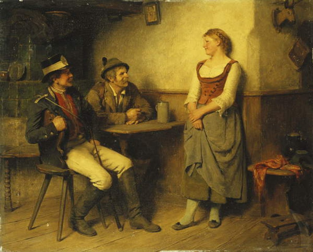 Detail of A Conservation in the Tavern, 1891 by Hugo Kauffmann