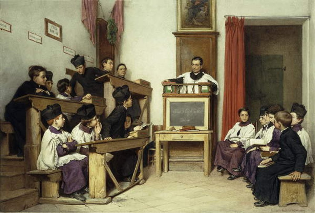Detail of The Latin Class, 1869 by Ludwig Passini