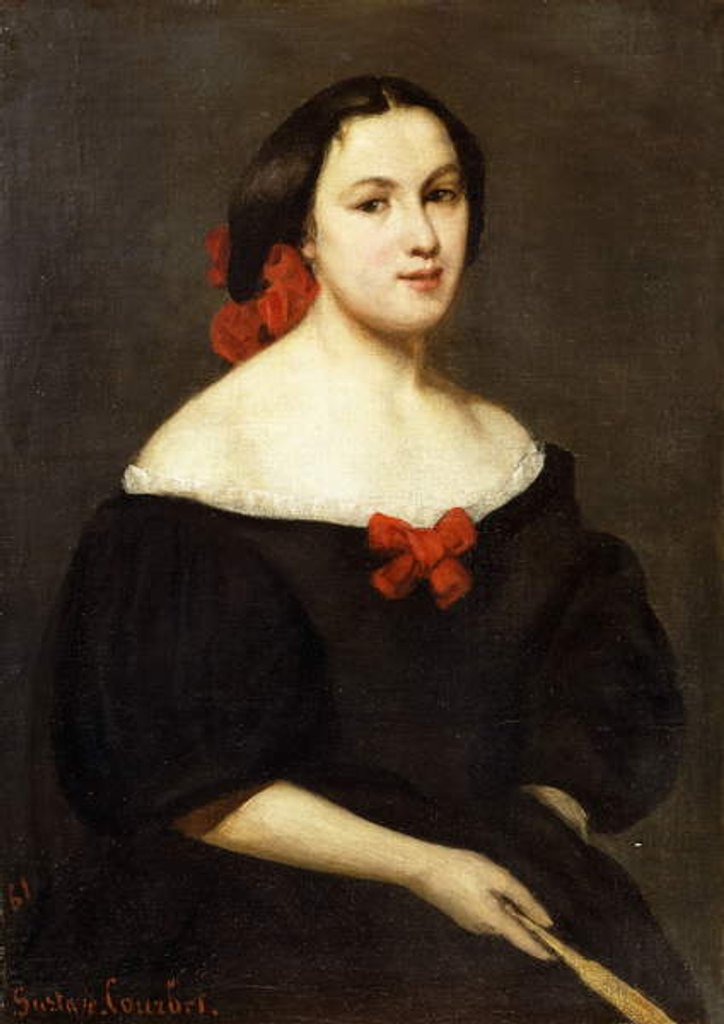 Detail of Woman with a Fan; Femme a L'Eventail, 1861 by Gustave Courbet