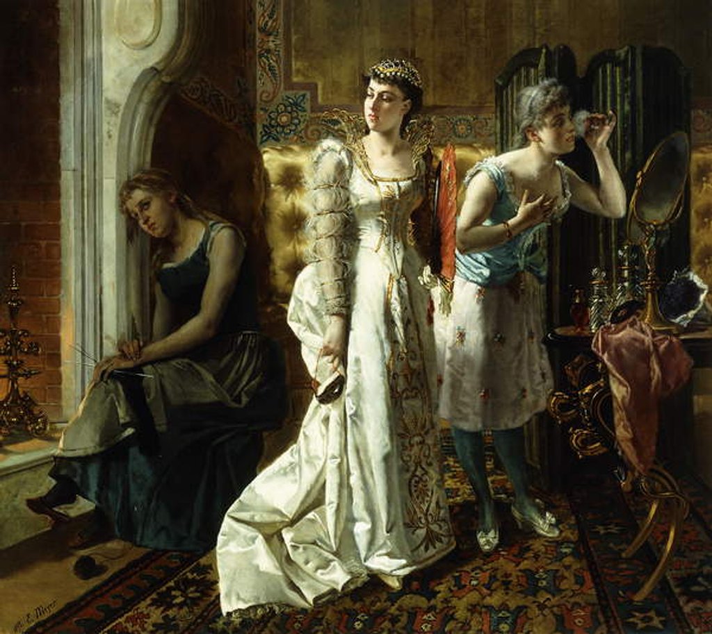 Detail of Cinderella and her Wicked Sisters, 1892 by Emile Meyer