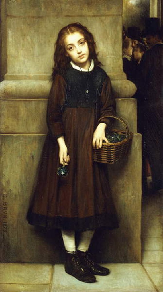 Detail of Flower Girl outside the Opera, 1873 by Guillaume Charles Brun