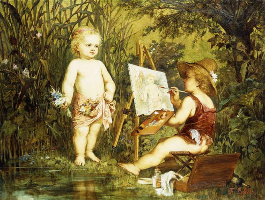 Detail of Frolicking Putti by Franz Eybl